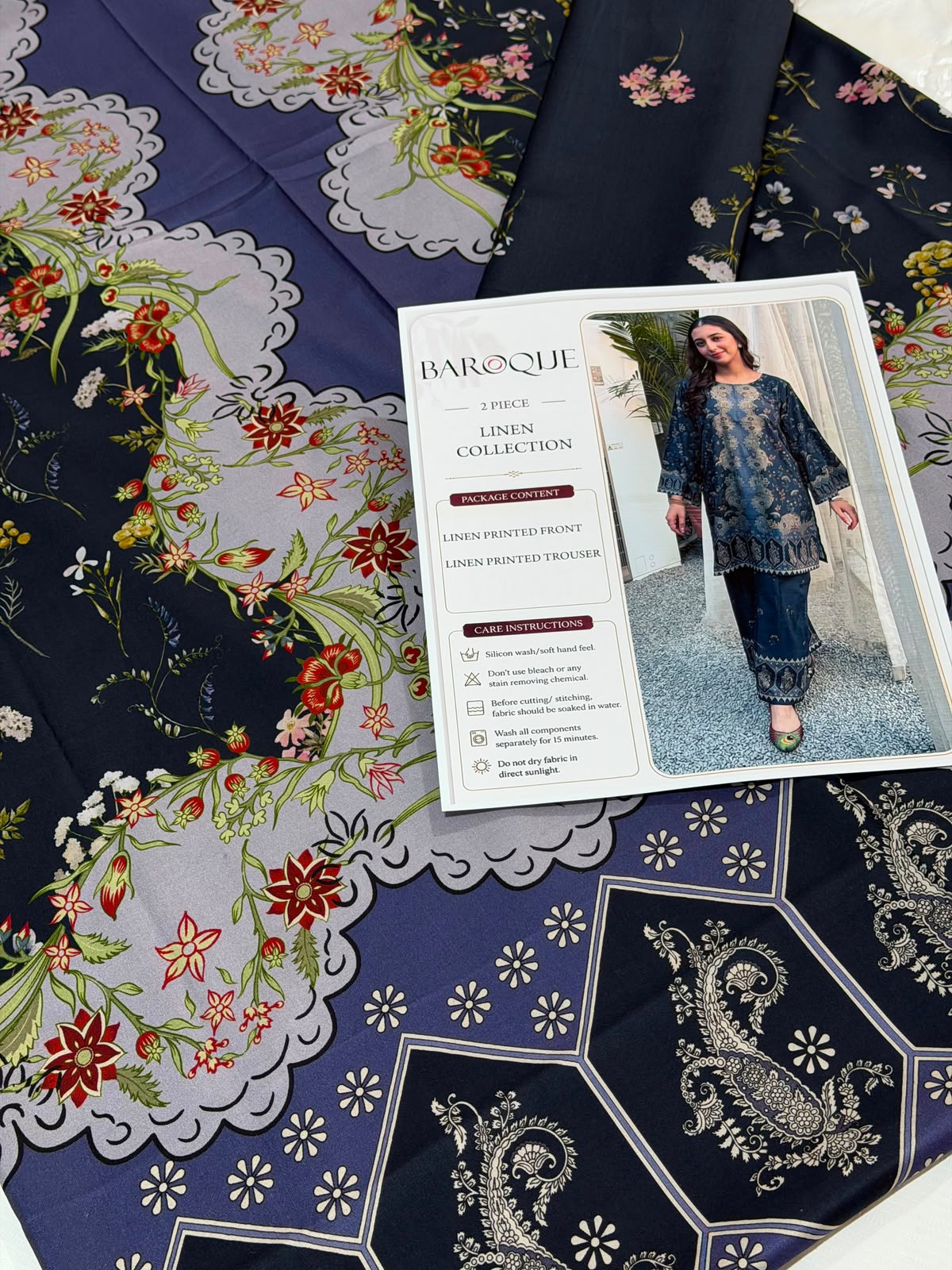 Baroque Digital Printed Linen Co-Ord Set (Shirt & Trouser) - BL10