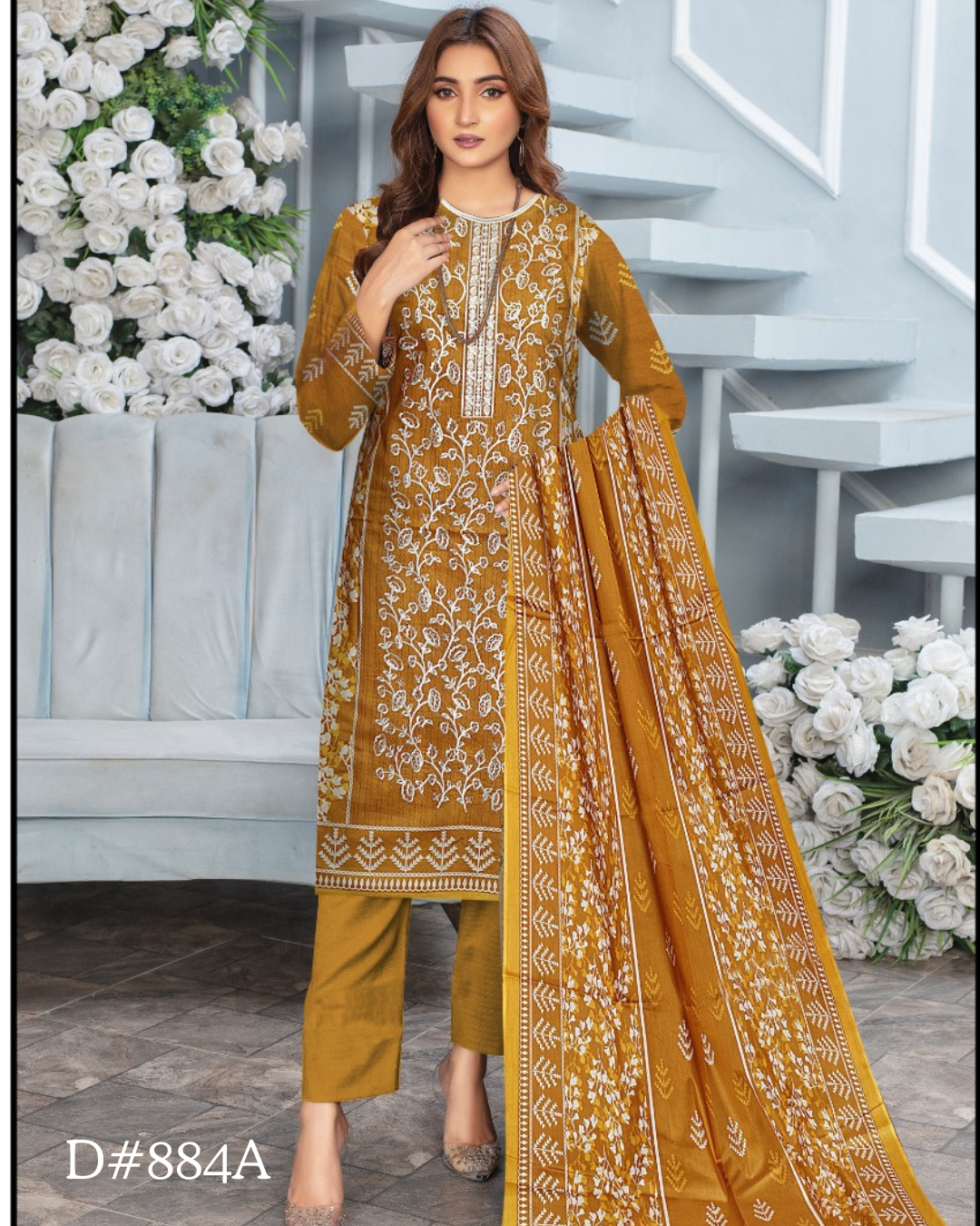 PRINTED LAWN 3 PC (FRONT EMBROIDED)