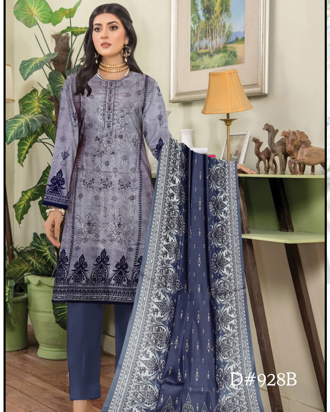 PRINTED LAWN 3 PC (FRONT EMBROIDED)