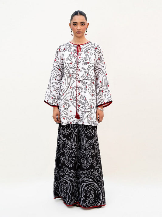 T588 - Mahira – Scarlet Touch Printed 3-Piece Suit