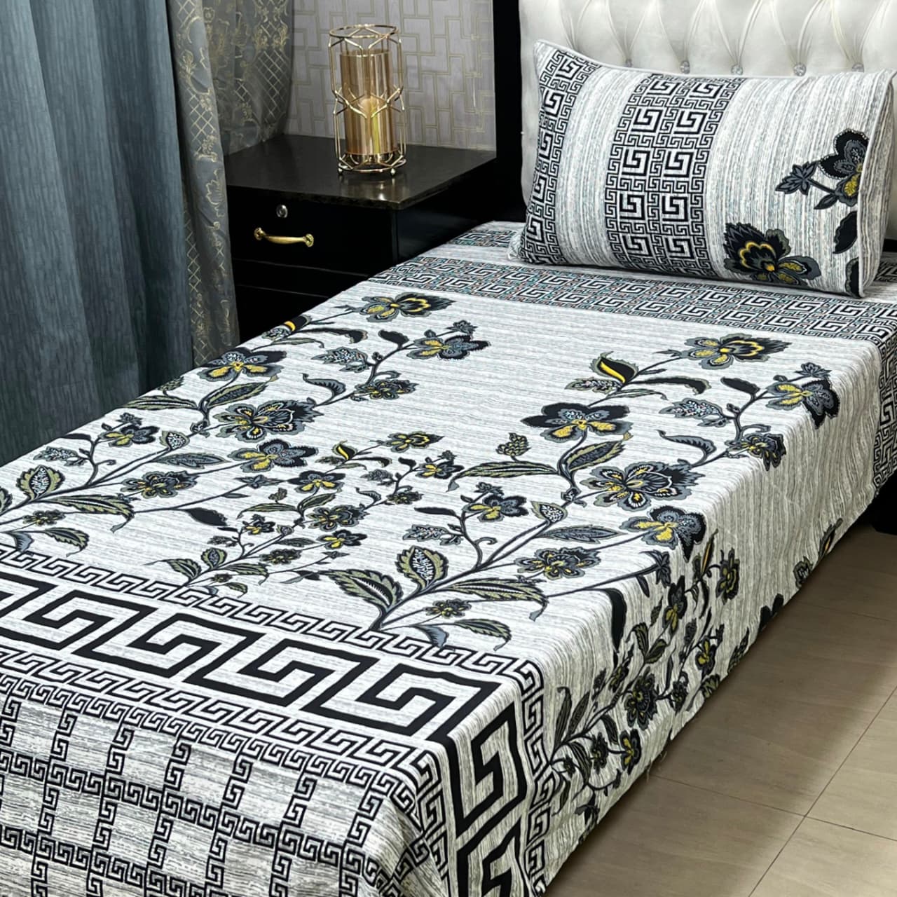 Crystal Cotton Single Bedsheet Design 112