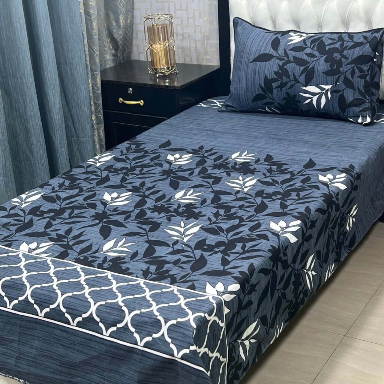 Crystal Cotton Single Bedsheet Design 116