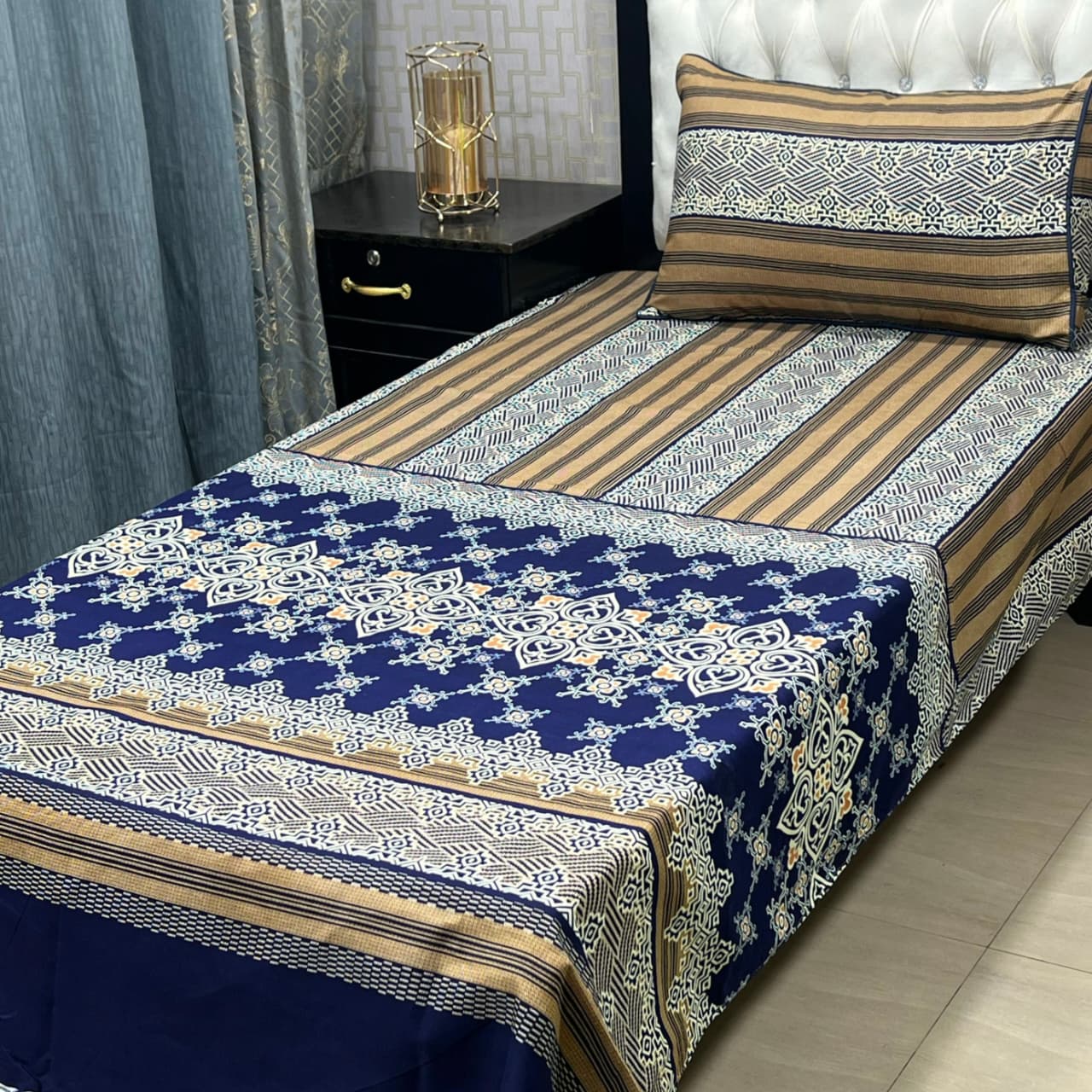 Crystal Cotton Single Bedsheet Design 118