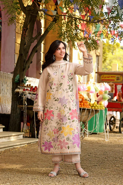 Aneela's Multi Unstitched Luxury Lawn Heavy Embroidered 3PC Suit
