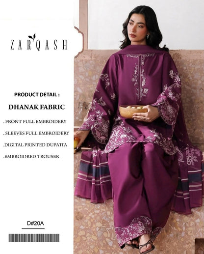 Dhanak 3PC – Heavy Embroidered Collection