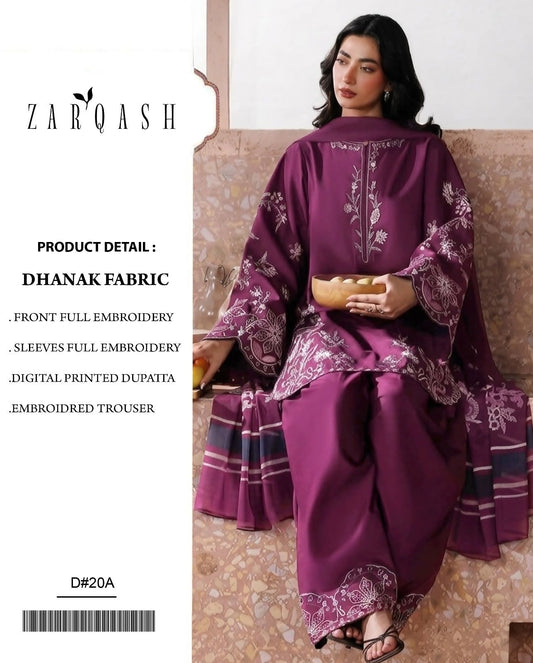 Dhanak 3PC – Heavy Embroidered Collection