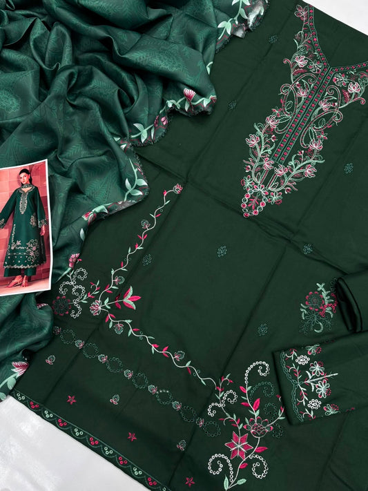 Dhanak 3PC – Heavy Embroidered Collection
