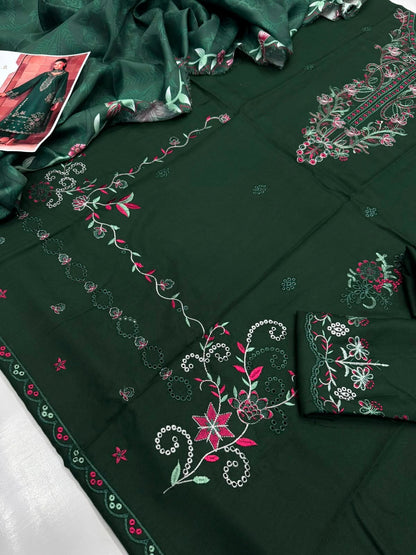 Dhanak 3PC – Heavy Embroidered Collection