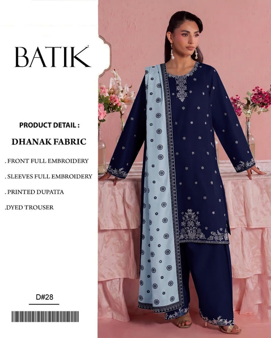Dhanak 3PC – Heavy Embroidered Collection