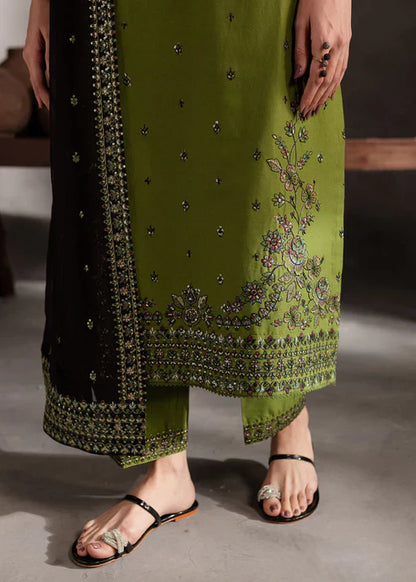 Batik 3pc | Premium Lawn | Emb Dupata | Green Black