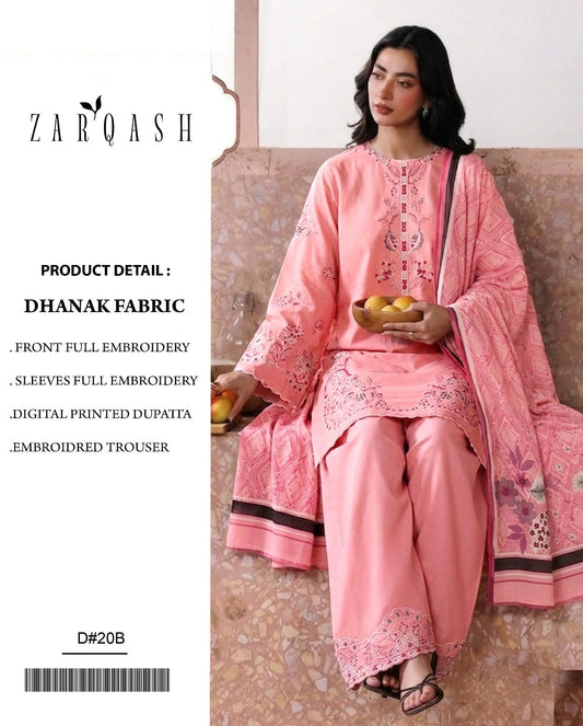 Dhanak 3PC – Heavy Embroidered Collection