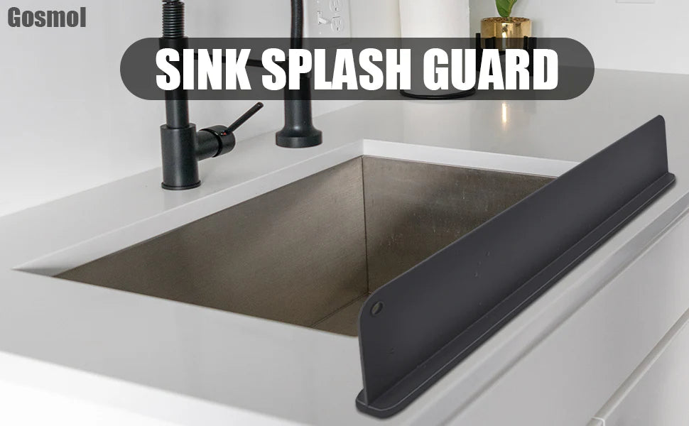 Kitchen Sink Splash Guard - Silicone Splash Guard for Water Sink, Bathtub, Faucet, Sink Backsplash Guard