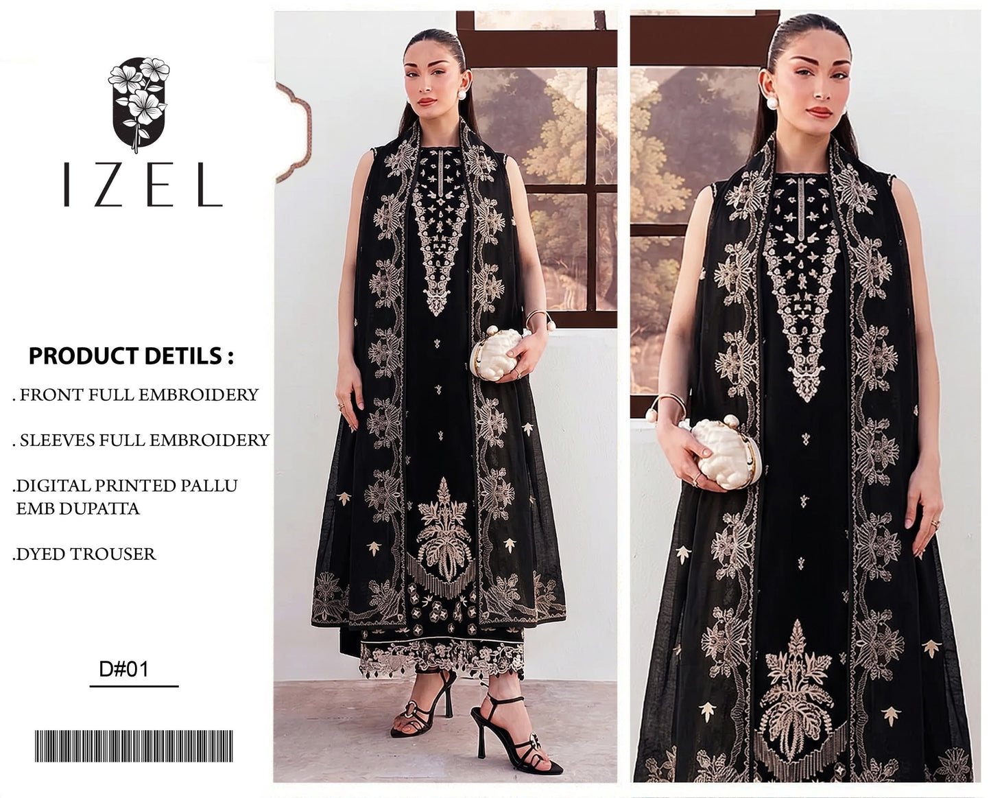 Dhanak 3PC – Heavy Embroidered Collection