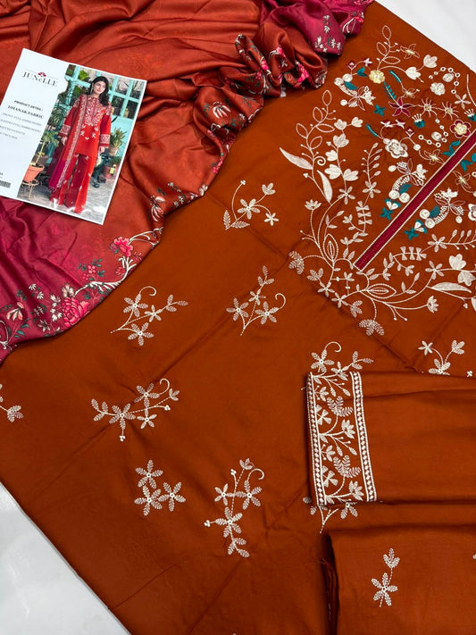 Dhanak 3PC – Heavy Embroidered Collection