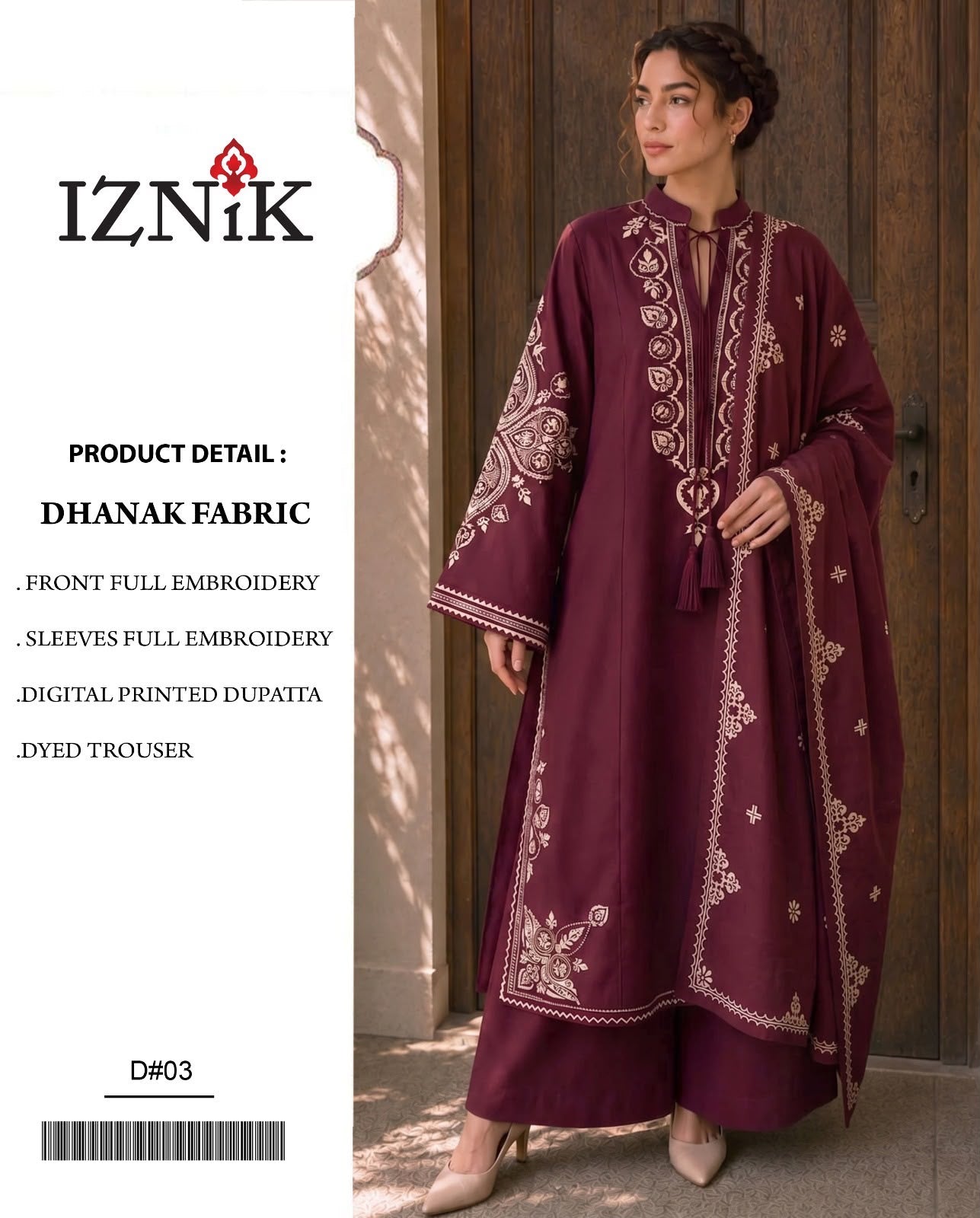 Dhanak 3PC – Heavy Embroidered Collection