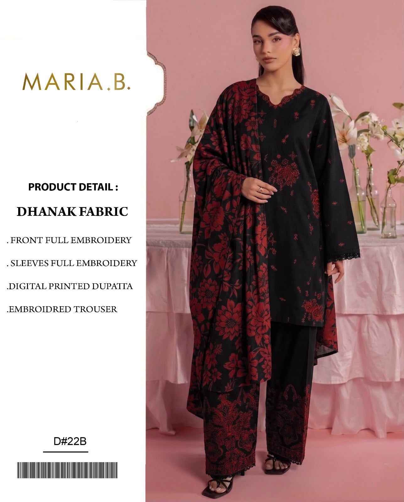 Dhanak 3PC – Heavy Embroidered Collection