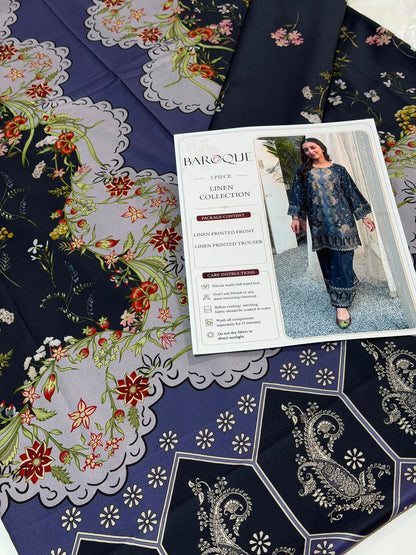 Baroque Digital Printed Linen Co-Ord Set (Shirt & Trouser) -  BL10