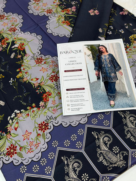 Baroque Digital Printed Linen Co-Ord Set (Shirt & Trouser) -  BL10