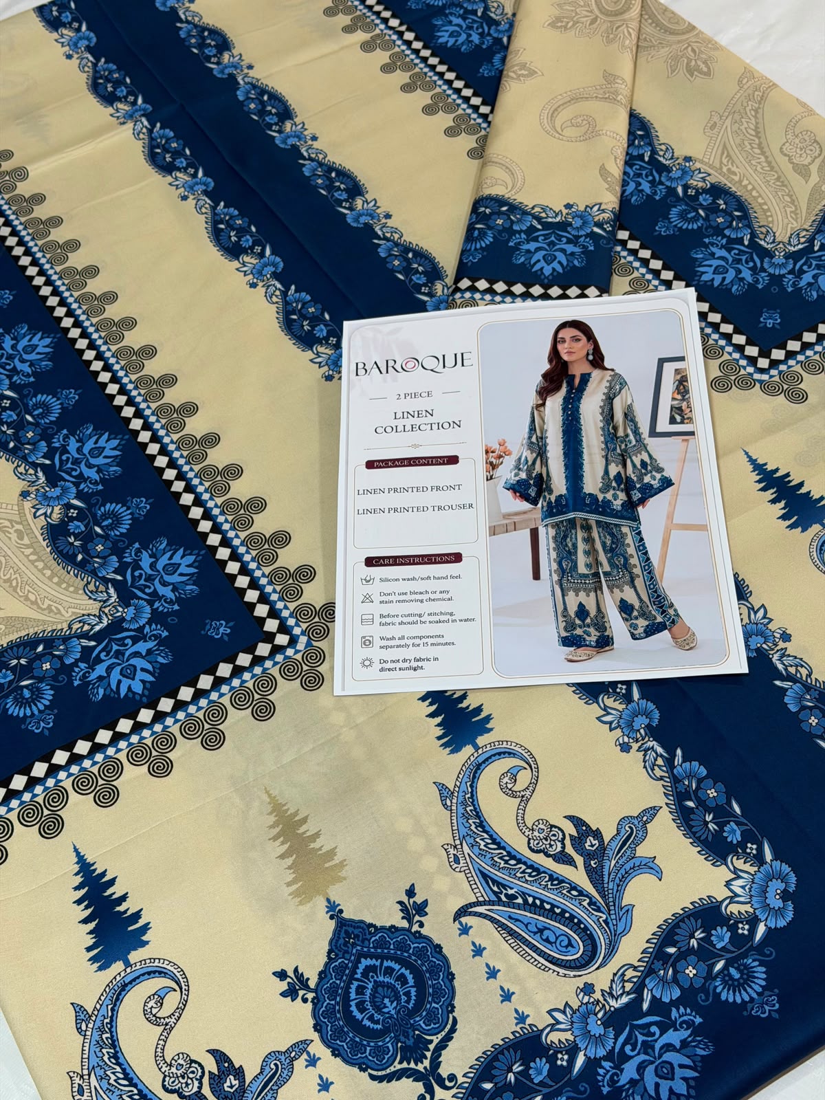 Baroque Digital Printed Linen Co-Ord Set (Shirt & Trouser) -  BL11