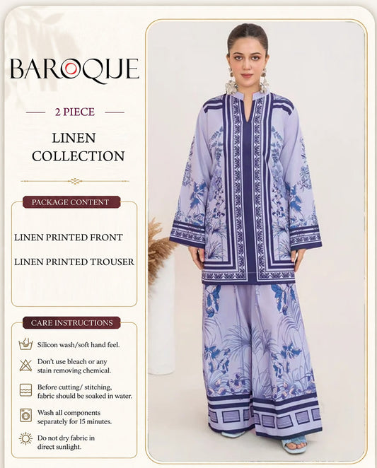 Baroque Digital Printed Linen Co-Ord Set (Shirt & Trouser) -  BL15