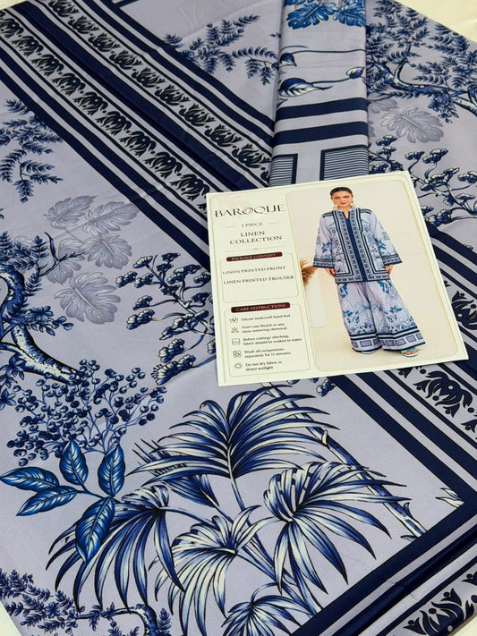 Baroque Digital Printed Linen Co-Ord Set (Shirt & Trouser) -  BL15