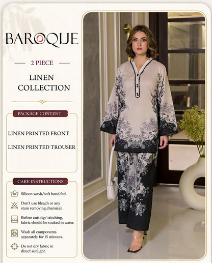Baroque Digital Printed Linen Co-Ord Set (Shirt & Trouser) -  BL1