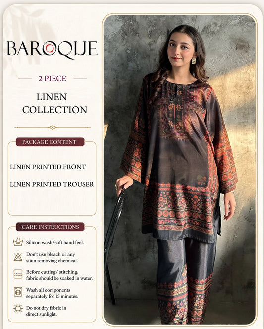Baroque Digital Printed Linen Co-Ord Set (Shirt & Trouser) -  BL2