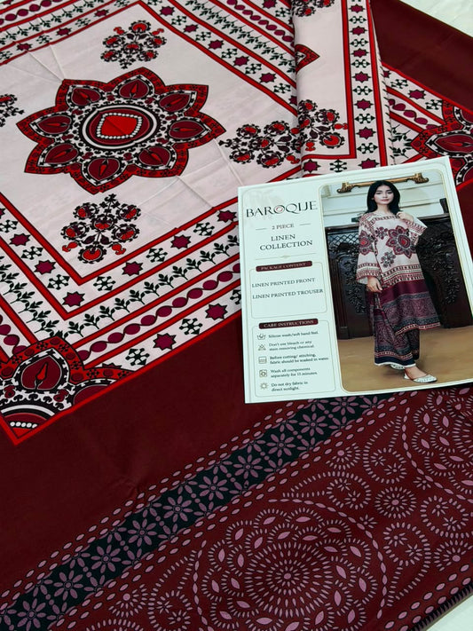 Baroque Digital Printed Linen Co-Ord Set (Shirt & Trouser) -  BL3