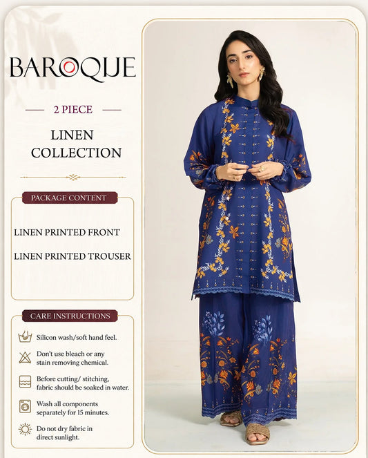 Baroque Digital Printed Linen Co-Ord Set (Shirt & Trouser) -  BL5