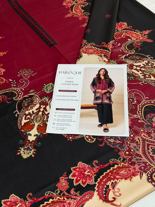 Baroque Digital Printed Linen Co-Ord Set (Shirt & Trouser) -  BL6
