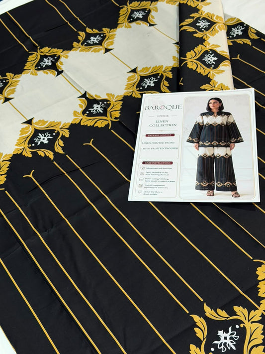 Baroque Digital Printed Linen Co-Ord Set (Shirt & Trouser) -  BL9
