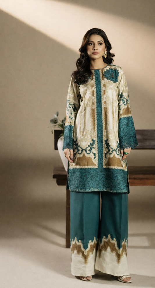Gul Ahmed YOLO Digital Printed Co-Ords Set (Shirt & Trouser)