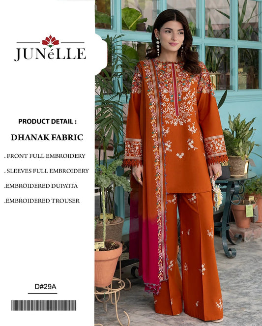 Dhanak 3PC – Heavy Embroidered Collection