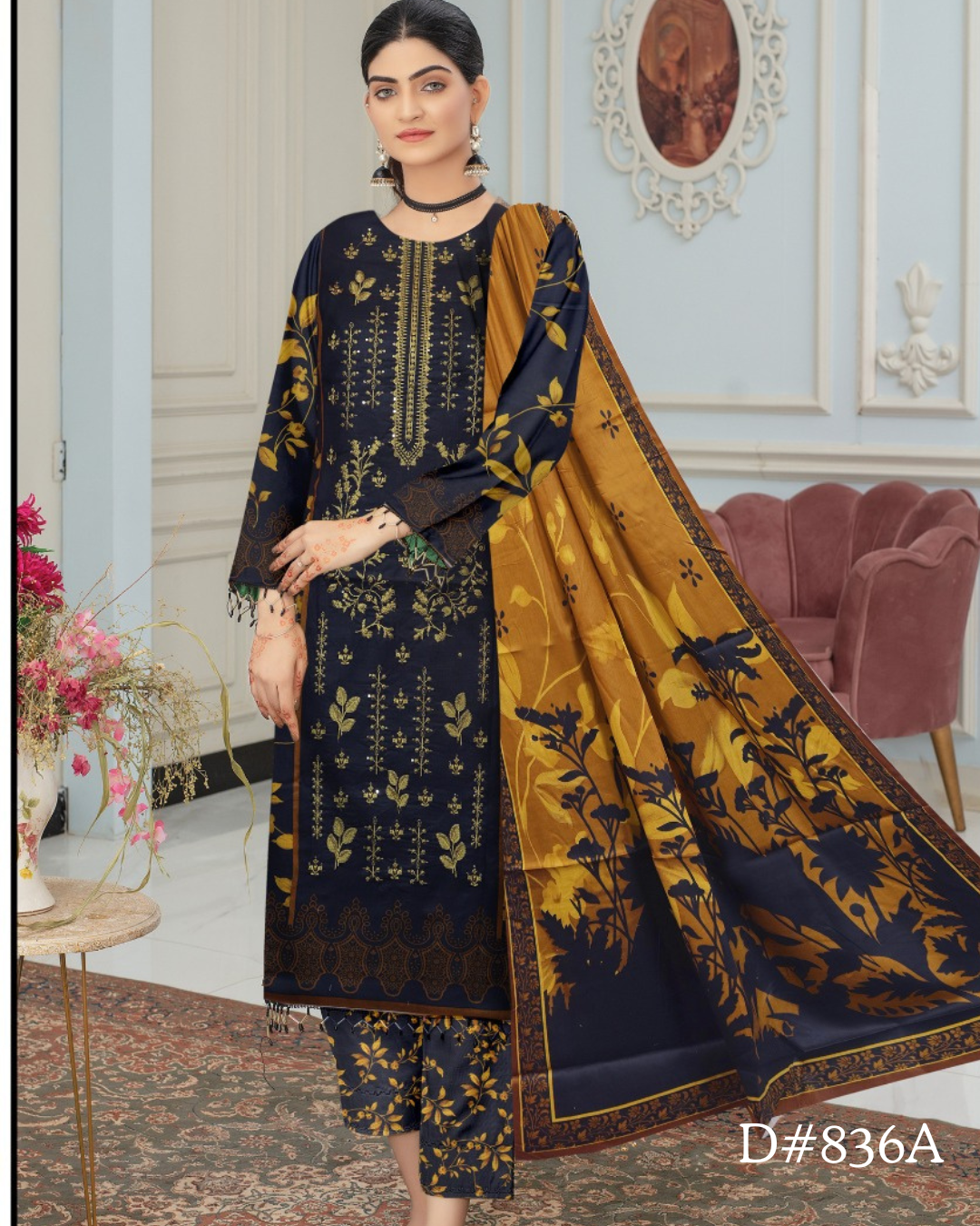 PRINTED LAWN 3 PC (FRONT EMBROIDED)