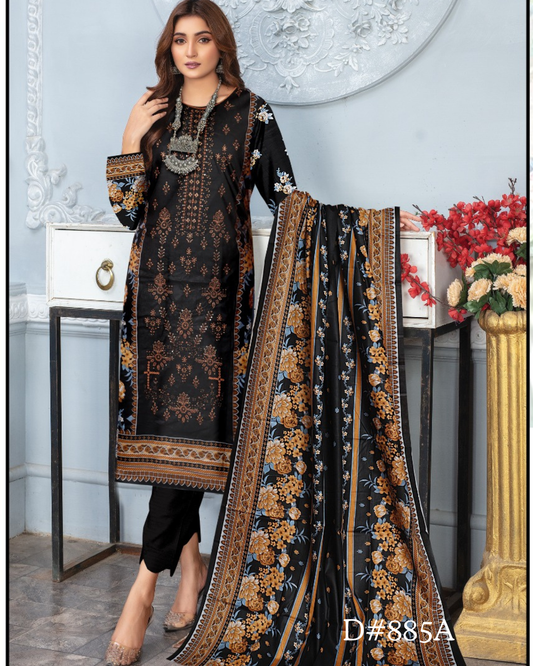 PRINTED LAWN 3 PC (FRONT EMBROIDED)