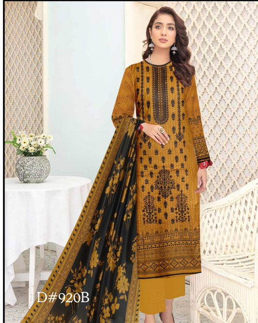 PRINTED LAWN 3 PC (FRONT EMBROIDED)