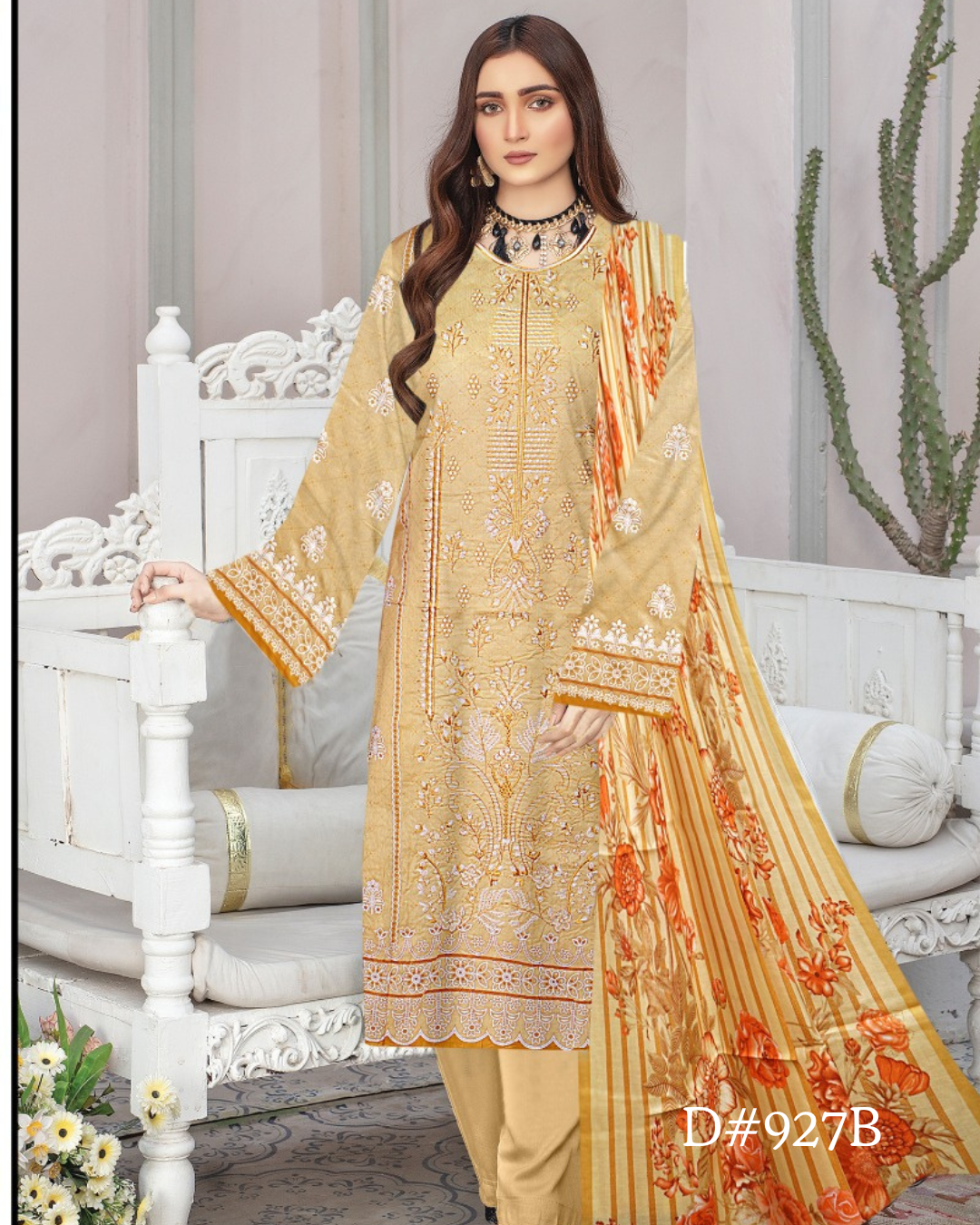 PRINTED LAWN 3 PC (FRONT EMBROIDED)