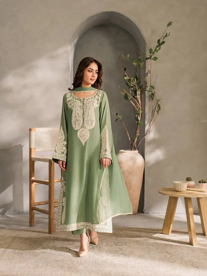 Unstitch 3Pc | Luxury Lawn | Summer Season | Mint Green