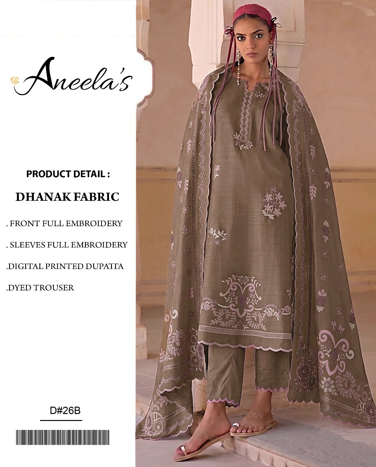 Dhanak 3PC – Heavy Embroidered Collection