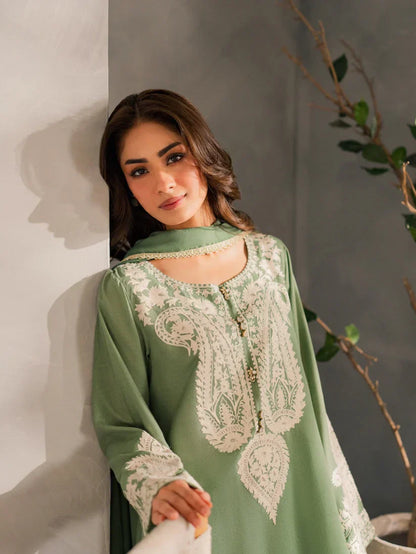 Unstitch 3Pc | Luxury Lawn | Summer Season | Mint Green