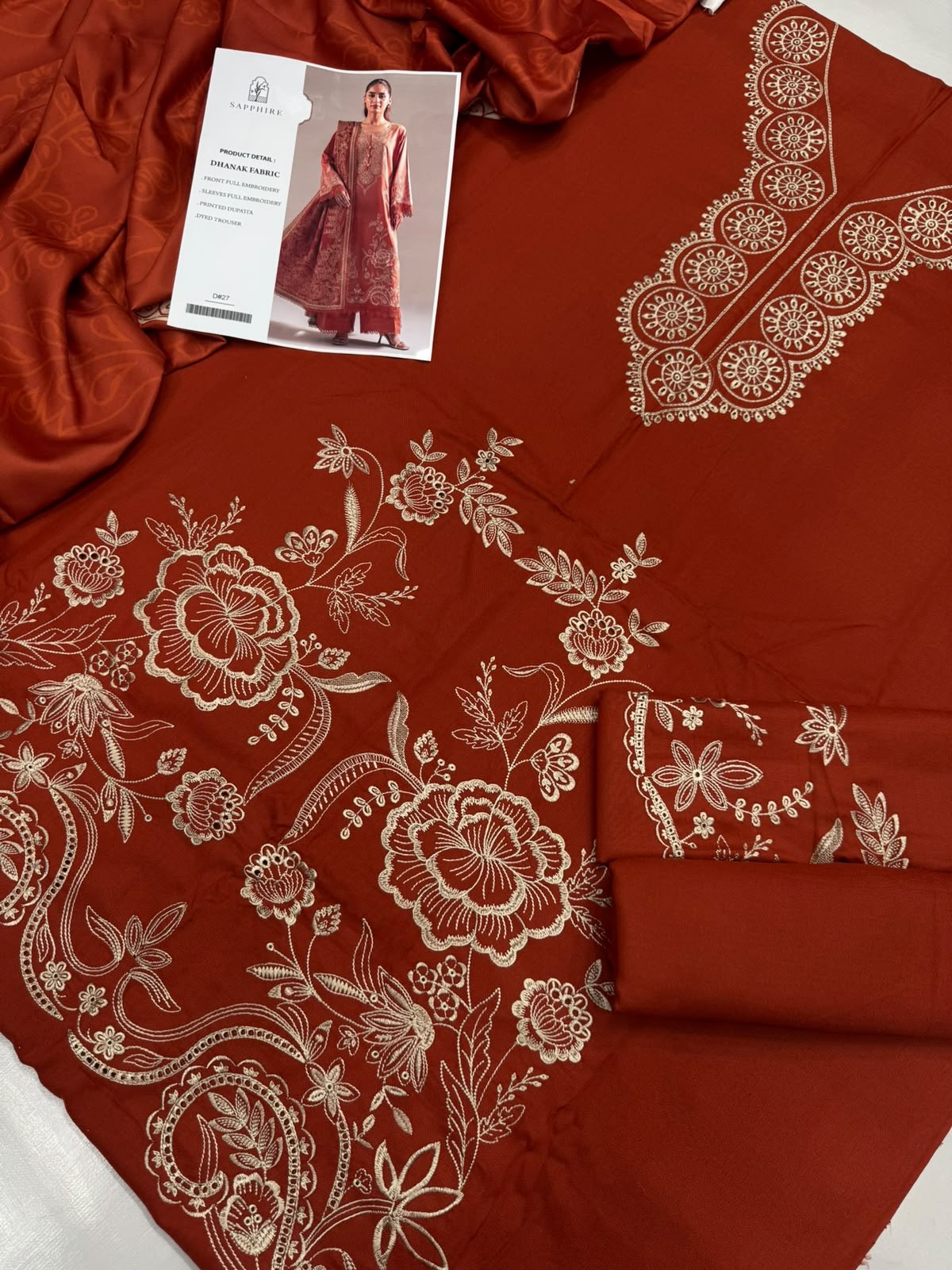 Dhanak 3PC – Heavy Embroidered Collection