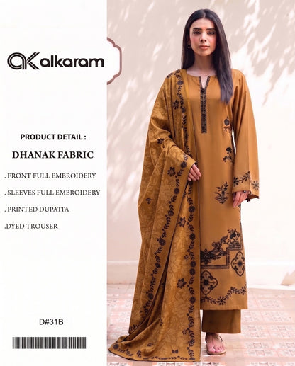 Dhanak 3PC – Heavy Embroidered Collection