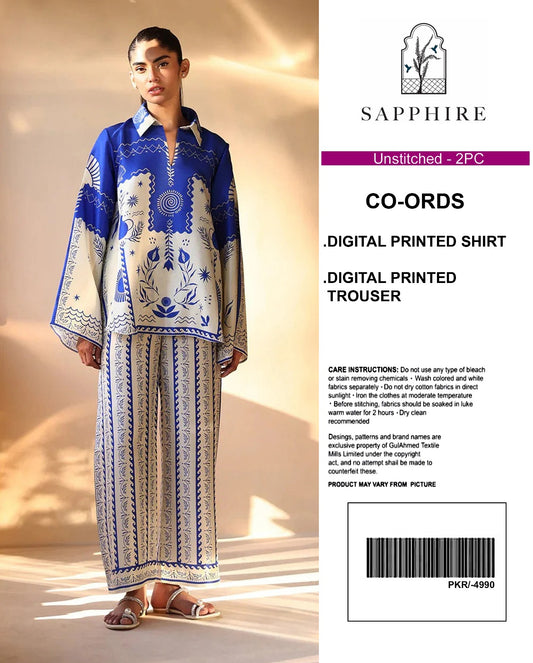 Sapphire Digital Printed Co-Ords Set (Shirt & Trouser)