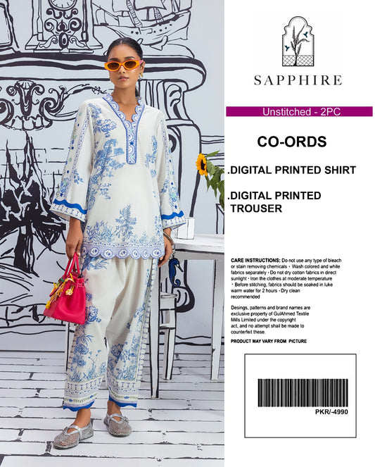 Sapphire Digital Printed Co-Ords Set (Shirt & Trouser)