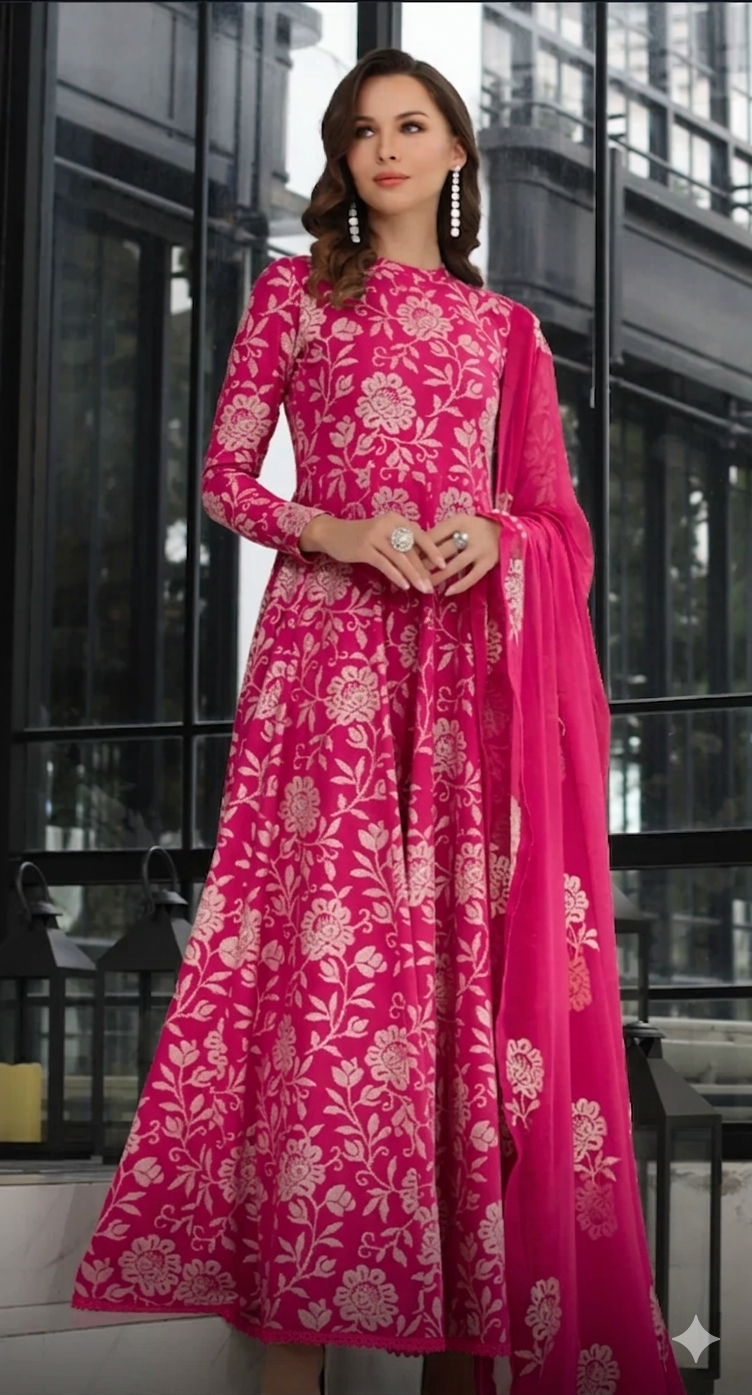 Bareeze 3PC | EMBEROIDERED LAWN | Pure Chiffon Dupatta | SHOCKING PINK