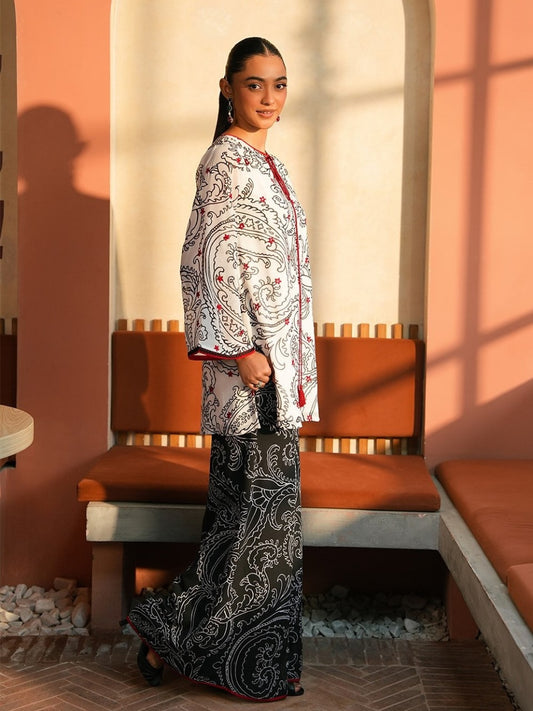 T588 - Mahira – Scarlet Touch Printed 3-Piece Suit