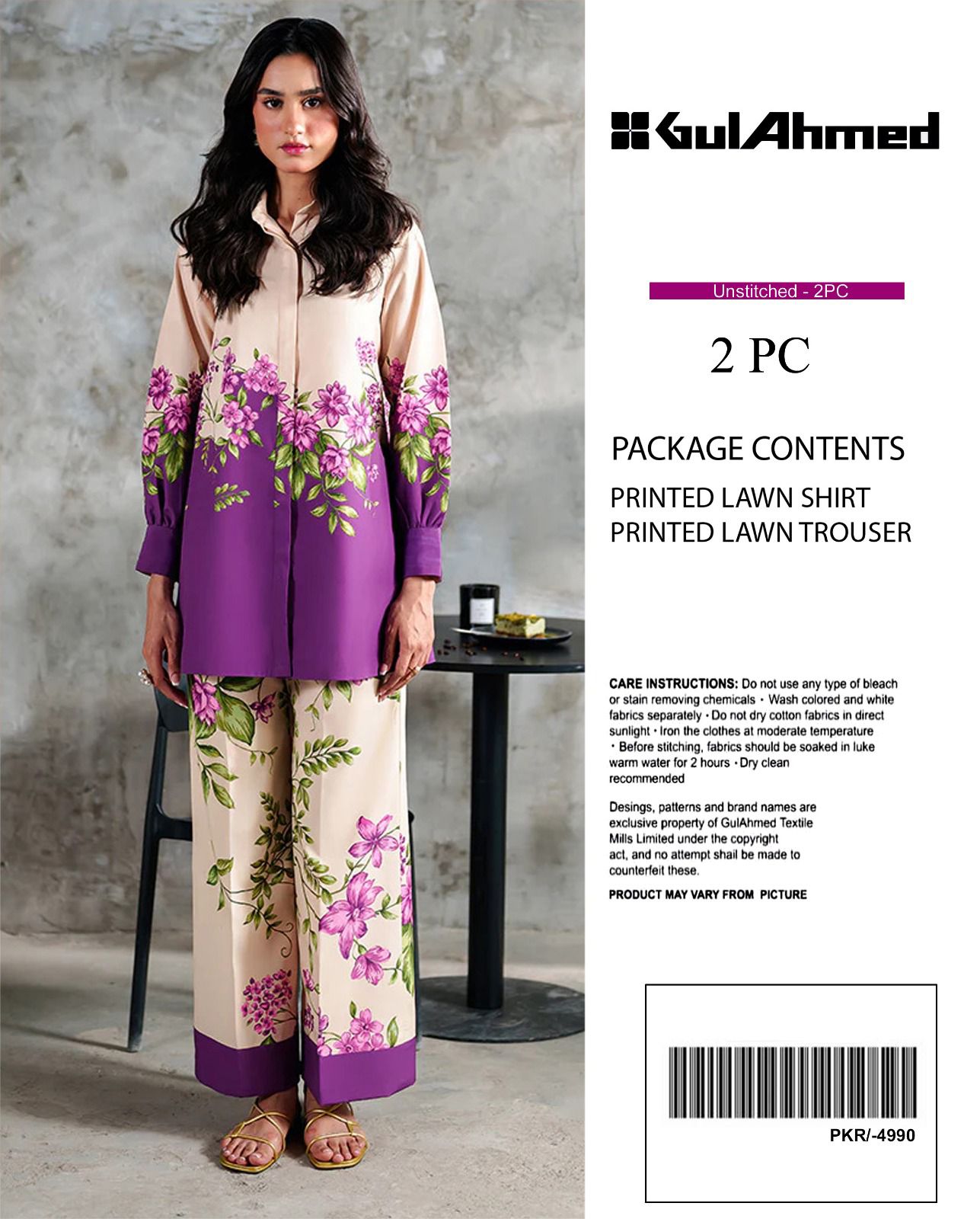 Gul Ahmed YOLO Digital Printed Co-Ords Set (Shirt & Trouser)