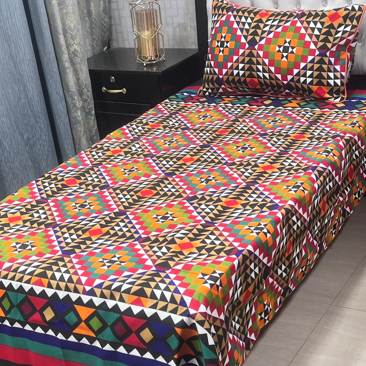 Crystal Cotton Single Bedsheet Design 102