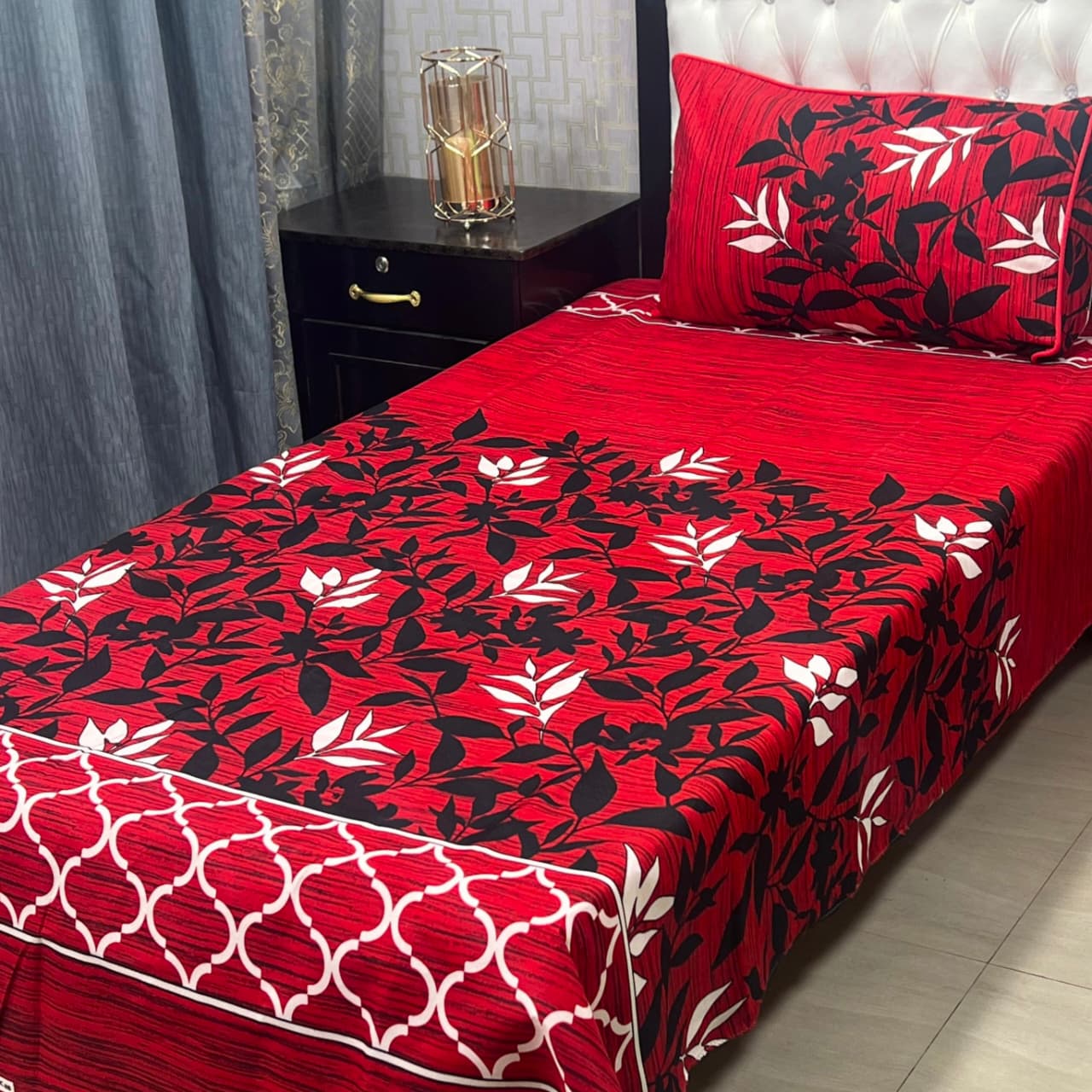 Crystal Cotton Single Bedsheet Design 117