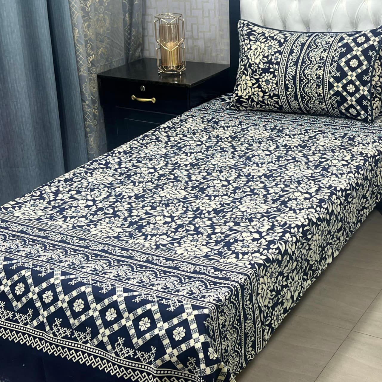 Crystal Cotton Single Bedsheet Design 120